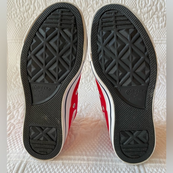 ❤️Converse❤️Chuck Taylor All Star Madison Mid-Top Sneakers Red White Valentines - Picture 8 of 11